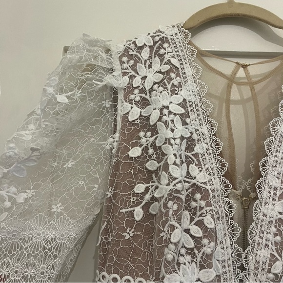 Bronx and Banco "Megan" Mini Dress in White Lace - Size 4 (S) - Picture 5 of 14